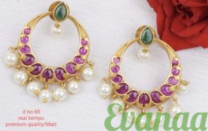 Real Kemp Premium Matte Chandbali Earring