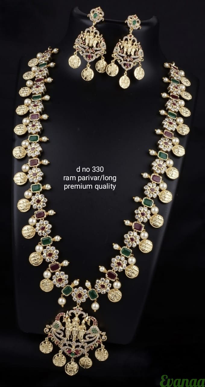 235-GJH2162 - Temple Jewellery- 22K Gold 'Ram Parivar' Jhumkas(Buttalu) -  Gold Dangle Earrings with Cz,Ruby,Emerald & Pearls | Temple jewellery  earrings, Temple jewellery, Gold jewellery design