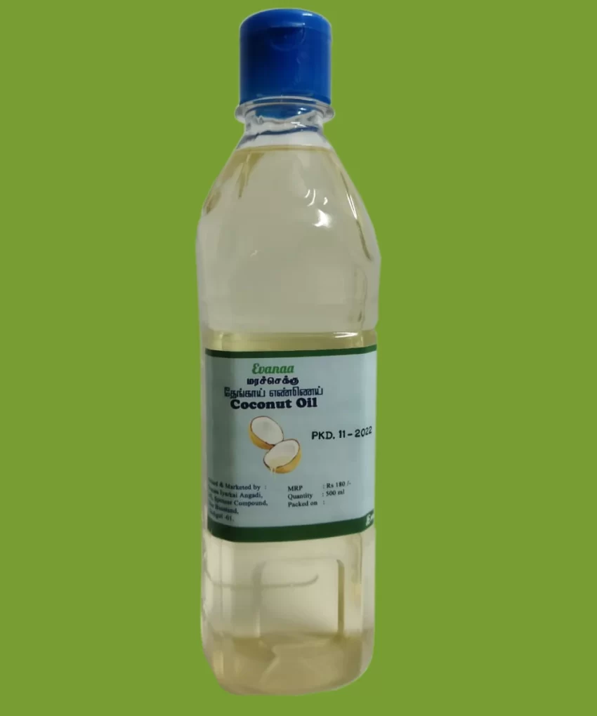 500 ml-Evanaa Wood Pressed Coconut Oil (மர செக்கு தேங்காய் எண்ணெய் )