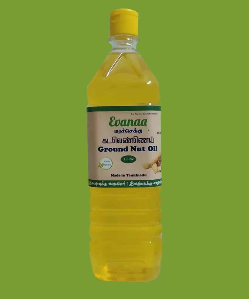 1 Litre -Evanaa Wood-Pressed Groundnut Oil (மர செக்கு கடலை எண்ணெய் )