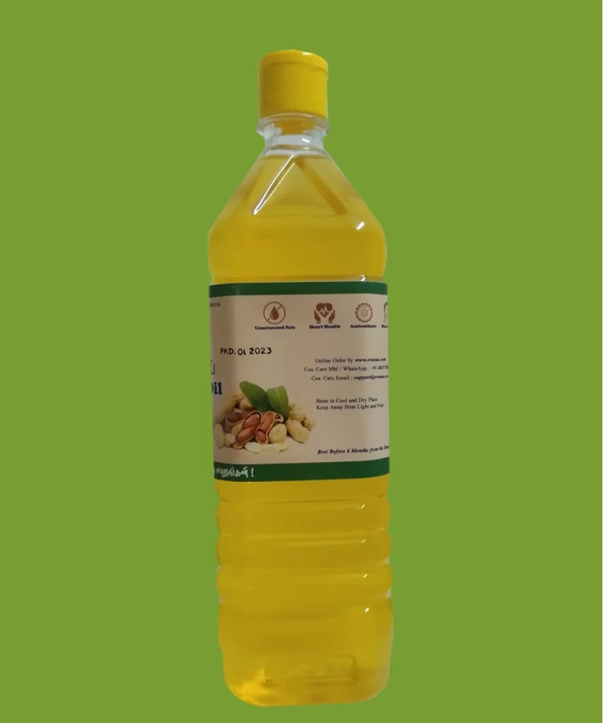 1 Litre -Evanaa Wood-Pressed Groundnut Oil (மர செக்கு கடலை எண்ணெய் )