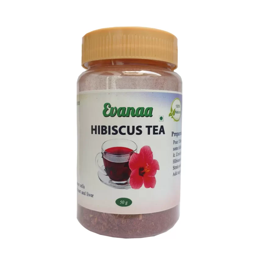 Evanaa Hibiscus Flower Herbal Tea (50 Grams ) | Caffeine Free Tea | 100% Dried Natural Hibiscus Flower Herbal Tea | Weight management Tea | Rich in Vitamin C