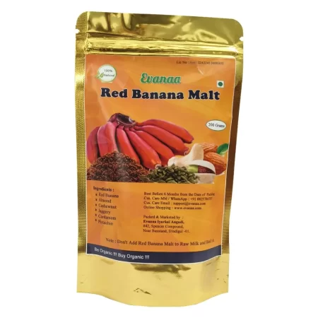 Evanaa Red Banana Malt (250g) | Natural & Homemade Health Drink | No Preservatives | Rich in Antioxidants | Supports Gut Health