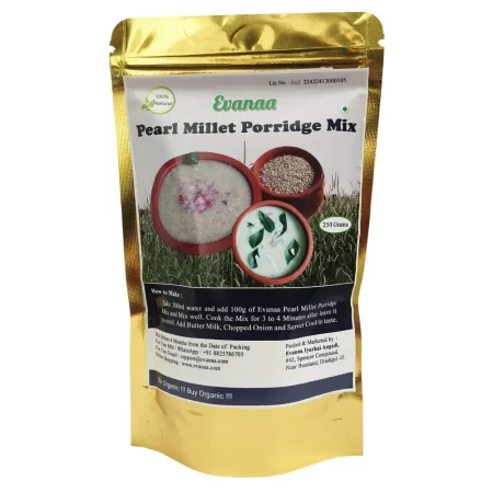 Evanaa Pearl Millet Porridge Mix (250g) | Kambu-Koozh-Bajira Porridge Mix | Ready-to-Cook | Rich in Nutrients & Fiber | Nutritious & Healthy Breakfast | Boosts Immunity